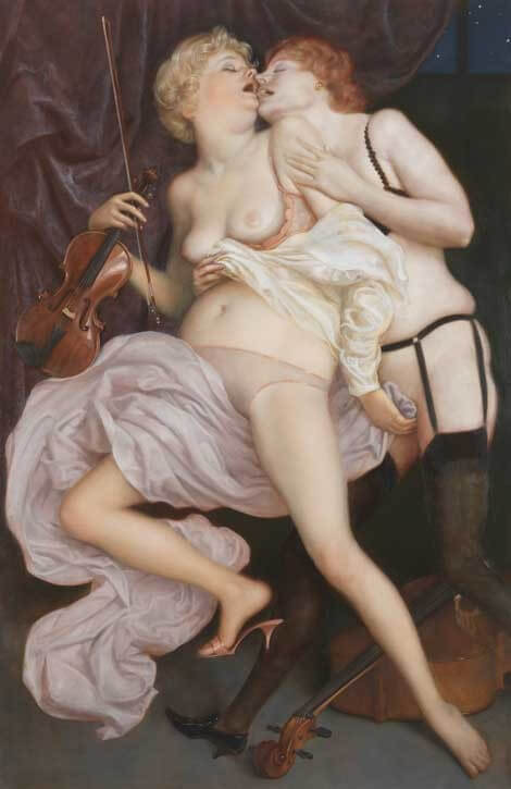 The Conservatory, an erotic painting by John Currin
